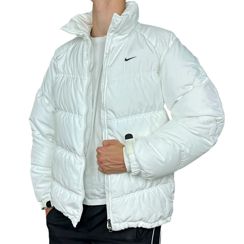 Nike Vintage Y2K Rare Down Puffer Jacke Weiß
