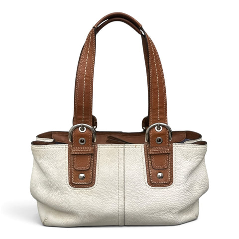 Coach Soft Milled Leather Tote / Shoulder Bag | Weiß / Braun
