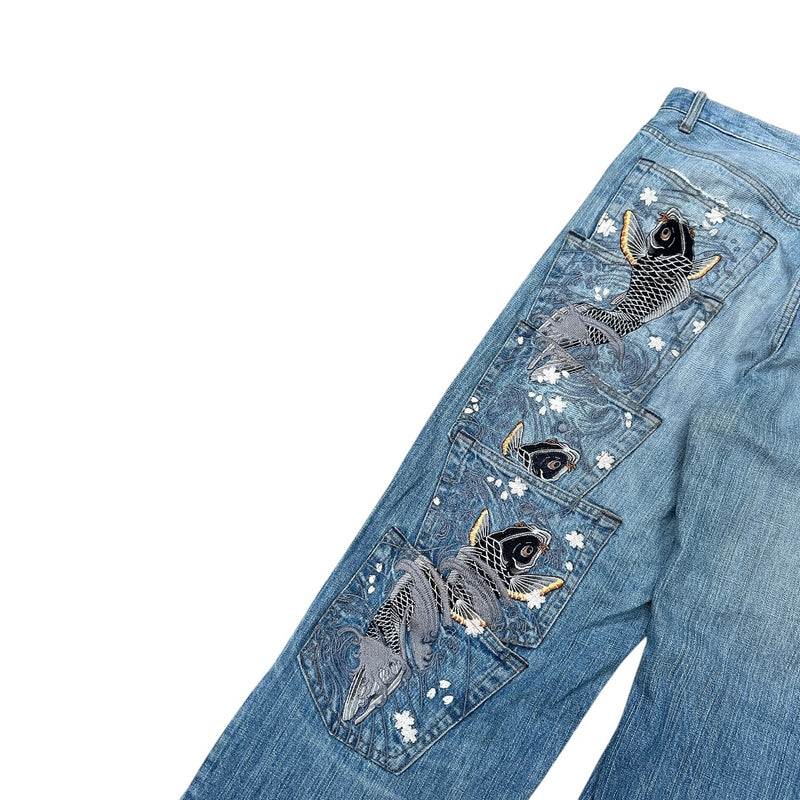 Karakuri Multipocket Japanese Baggy Jeans