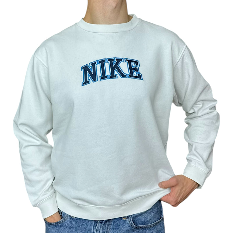 Nike Vintage Y2K Spellout Sweater Weiß Navy