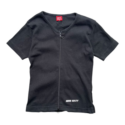 Miss Sixty Vintage Full Zip Short Sleeve Top | M