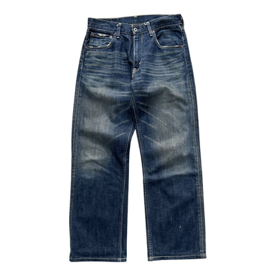 Vintage Levi's 503 Straight Denim Jeans in W30 L28, beige Baumwolljeans mit gerader Passform und klassischen Details.