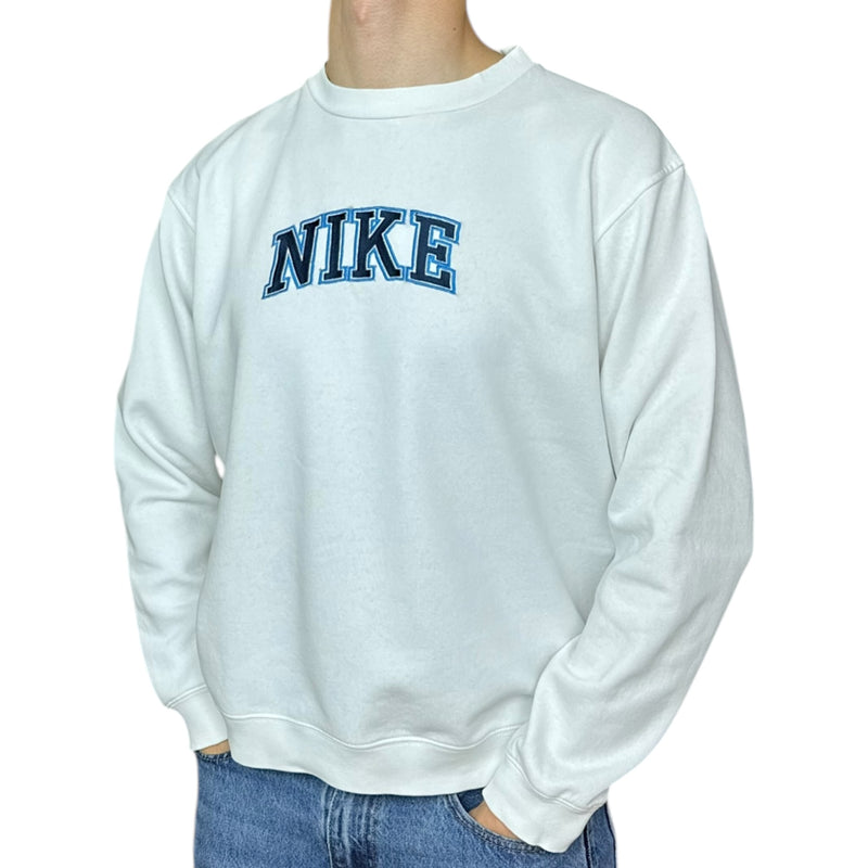 Nike Vintage Y2K Spellout Sweater Weiß Navy