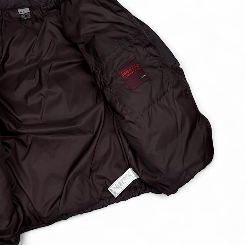 Nike Vintage Y2K Puffer Daunenjacke Rotwein