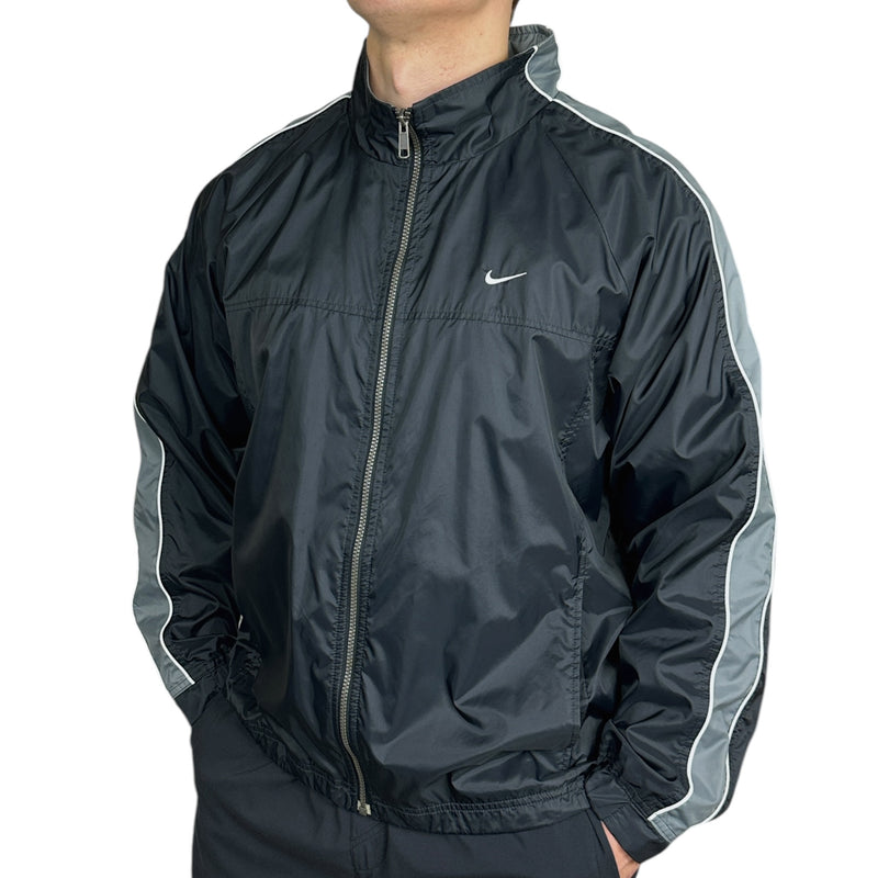 Nike Vintage Y2K Trackjacke Schwarz Grau