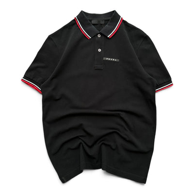 Prada Milano Logo Striped Collar Poloshirt | M