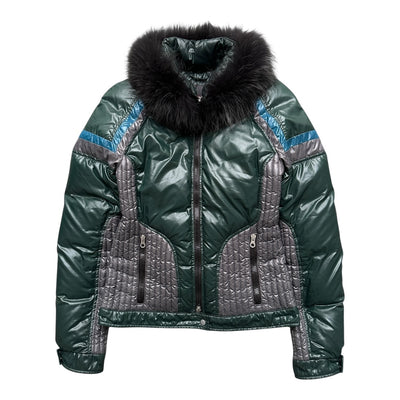 Duvetica Asymmetrical Fur Down Pufferjacke