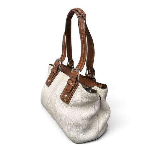 Coach Soft Milled Leather Tote / Shoulder Bag | Weiß / Braun