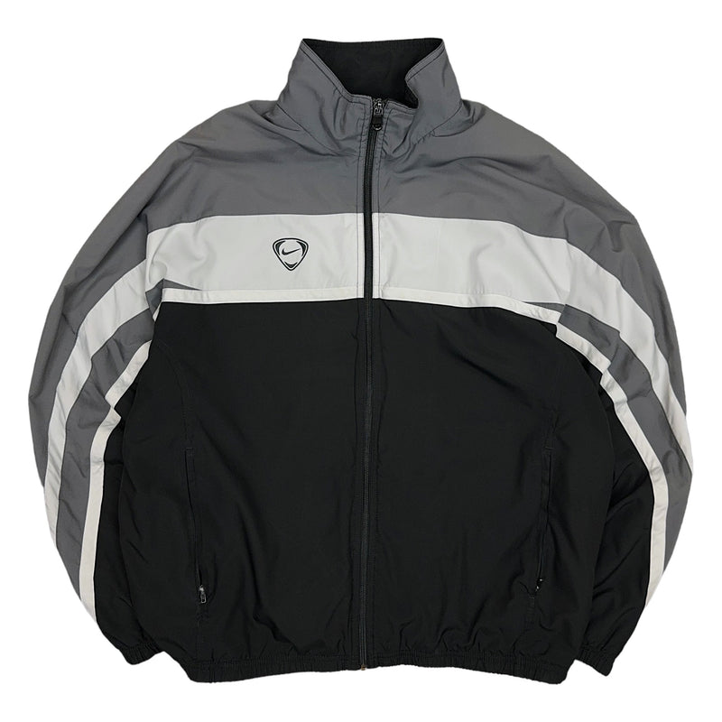 Nike Vintage Y2K Trackjacke Grau Schwarz Weiß