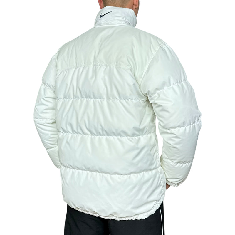 Nike Vintage Y2K Puffer Daunenjacke Weiß