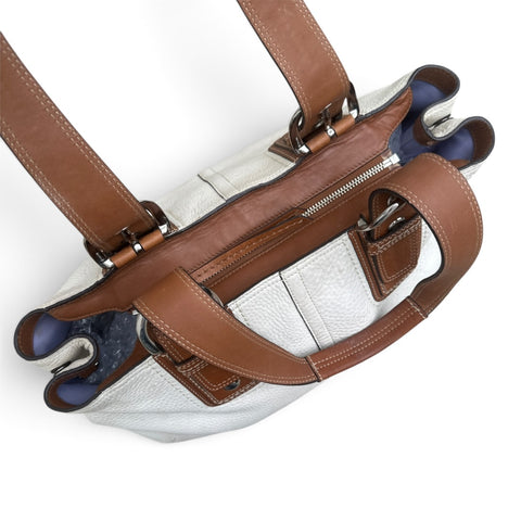 Coach Soft Milled Leather Tote / Shoulder Bag | Weiß / Braun