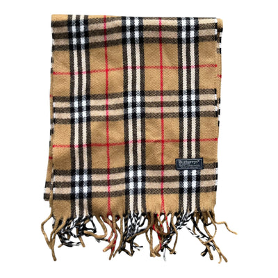 Vintage Burberrys Schal aus Wollschaum mit klassische Camel Nova Check Muster, weiches Tuch im Vintage-Design