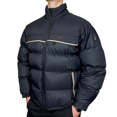 Nike Vintage Y2K Rare Down Pufferjacke Schwarz
