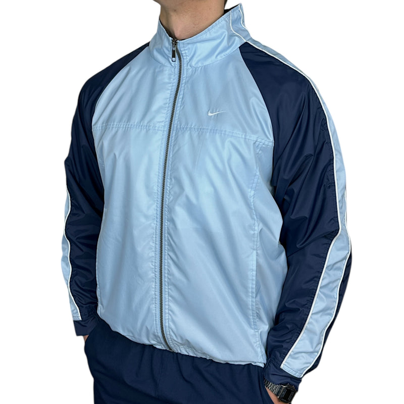 Nike Vintage Y2K Trackjacke BabyBlau Navy