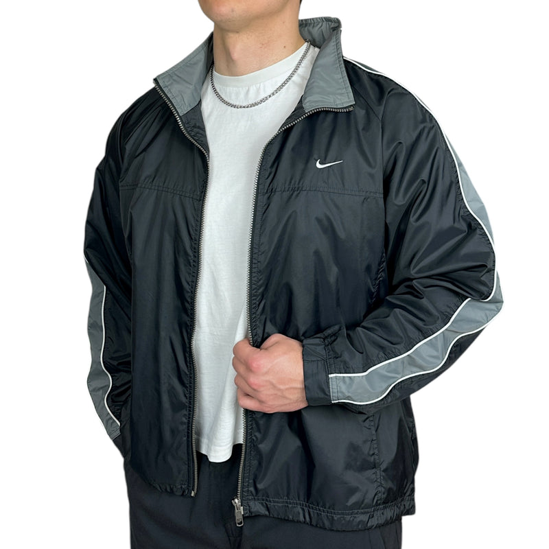 Nike Vintage Y2K Trackjacke Schwarz Grau