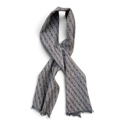 Fendi Vintage Zucca Monogram Wool Scarf | Grey / Anthracite