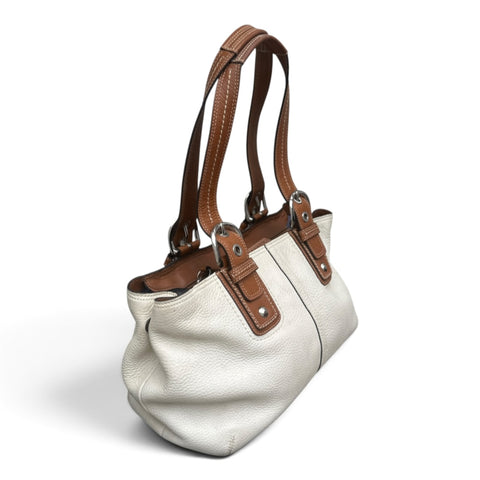 Coach Soft Milled Leather Tote / Shoulder Bag | Weiß / Braun
