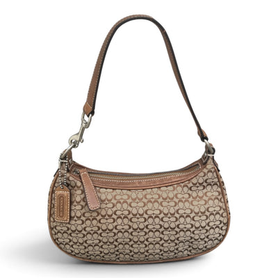Coach Mini Signature Canvas Shoulder Bag | Braun / Beige