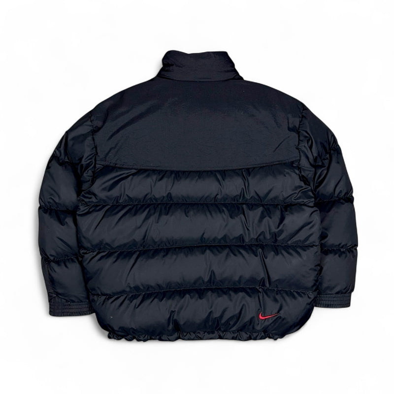 Nike Vintage Y2K Rare Down Pufferjacke Schwarz