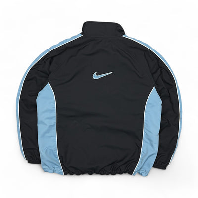 Nike Vintage 90s Center-Swoosh Trackjacke Schwarz BabyBlau