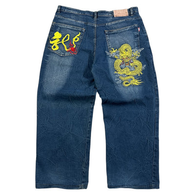 Vintage Japanese Dragon Jeans | 36 x 28