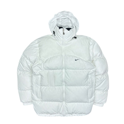 Nike Vintage Y2K Puffer Daunenjacke Weiß