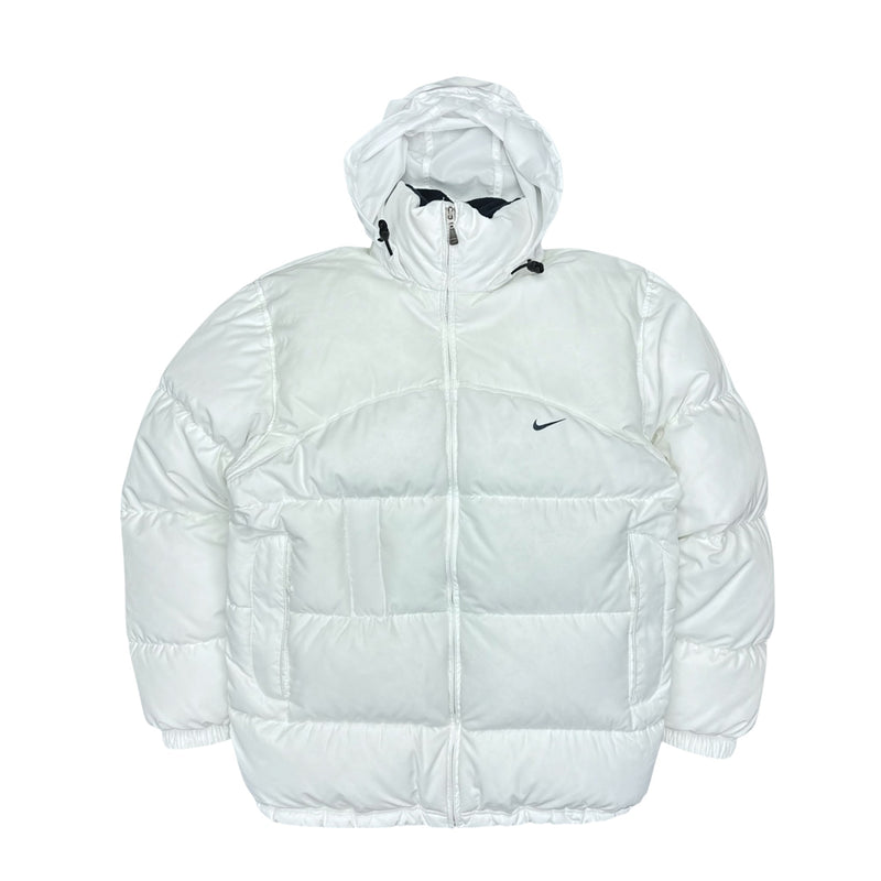 Nike Vintage Y2K Puffer Daunenjacke Weiß