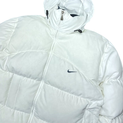 Nike Vintage Y2K Puffer Daunenjacke Weiß