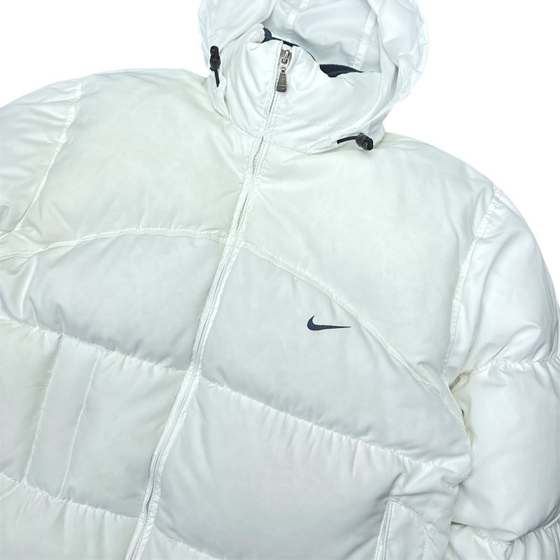 Nike Vintage Y2K Puffer Daunenjacke Weiß