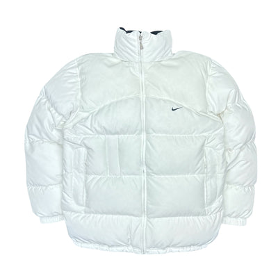 Nike Vintage Y2K Puffer Daunenjacke Weiß
