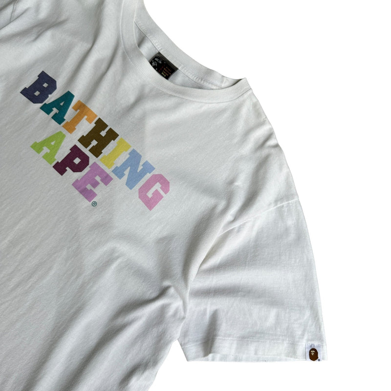 A Bathing Ape 90s Rainbow Spellout T - Shirt - vintageconcierge