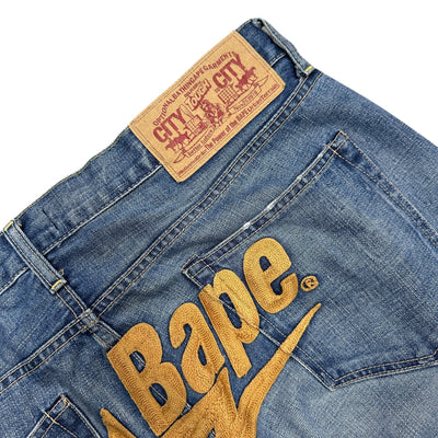 A Bathing Ape Bape Spellout Jeans - vintageconcierge