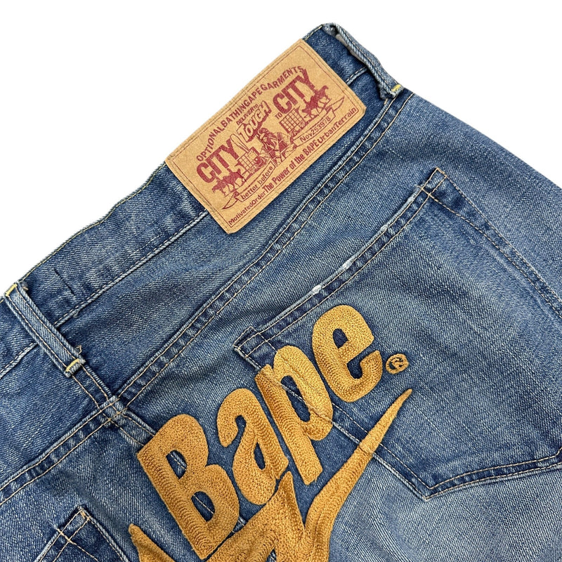 A Bathing Ape Bape Spellout Jeans - vintageconcierge