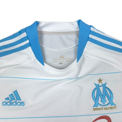 Adidas Olympique Marseille 2010-11 Betclic Fußball Trikot Weiß Blau - vintageconcierge