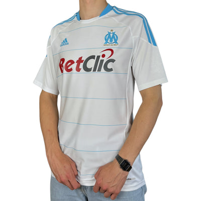 Adidas Olympique Marseille 2010-11 Betclic Fußball Trikot Weiß Blau - vintageconcierge