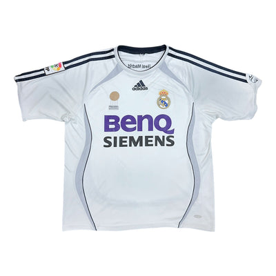 Adidas Vintage 2006 - 2007 Real Madrid Benq home Fußball Trikot Weiß - vintageconcierge