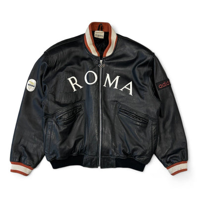 Adidas Vintage Roma Bomber Leather Jacket - vintageconcierge