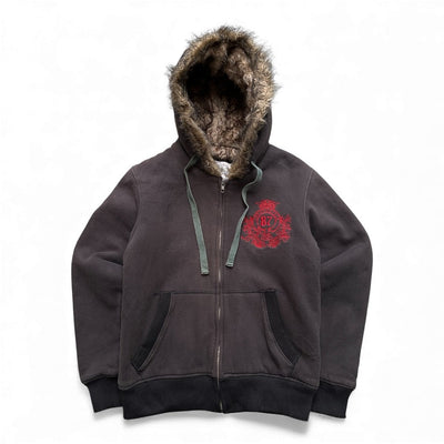 Aeropostale Y2K Fur Zip Sweatshirt - vintageconcierge