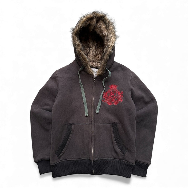 Aeropostale Y2K Fur Zip Sweatshirt - vintageconcierge