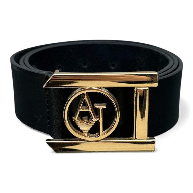 Armani Jeans Gold Leather Belt - vintageconcierge