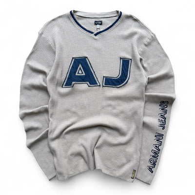 Armani Jeans Vintage Waffle Knit Long Sleeve - vintageconcierge