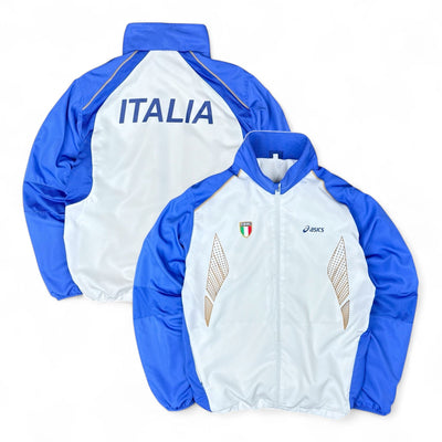 Asics Vintage Trackjacke Weiß Blau - vintageconcierge