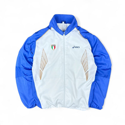 Asics Vintage Trackjacke Weiß Blau - vintageconcierge