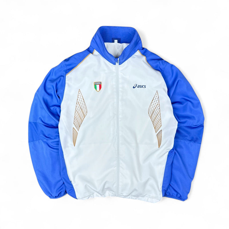 Asics Vintage Trackjacke Weiß Blau - vintageconcierge