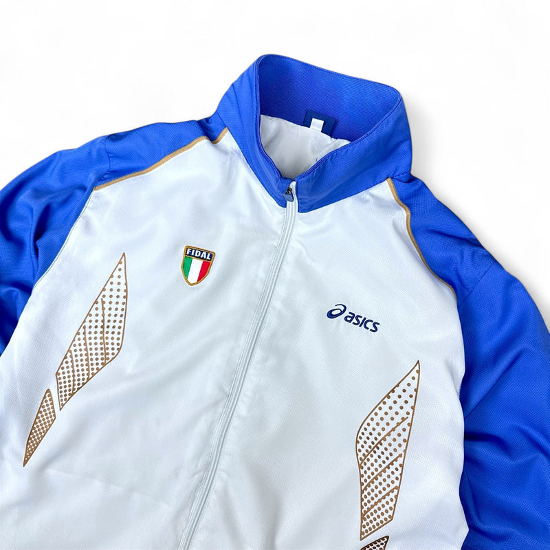 Asics Vintage Trackjacke Weiß Blau - vintageconcierge