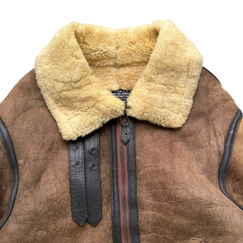 Avirex B3 Shearling Jacket – Beige, Braun – Größe 40
