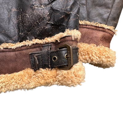 Avirex B3 Vintage Shearling Leather Jacket - vintageconcierge