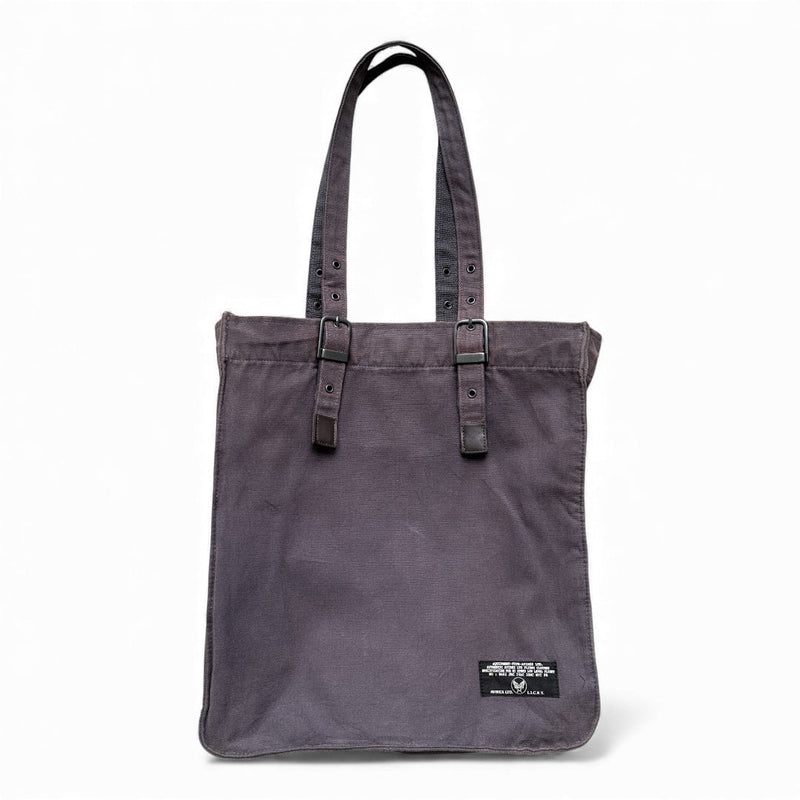 Avirex Military Canvas Utility Tote – Charcoal Grey - vintageconcierge