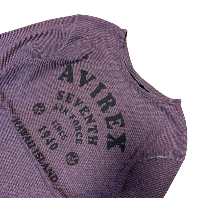 Avirex Seventh Air Force Waffle Longsleeve Lila - vintageconcierge