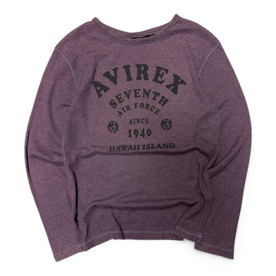 Avirex Seventh Air Force Waffle Longsleeve Lila - vintageconcierge